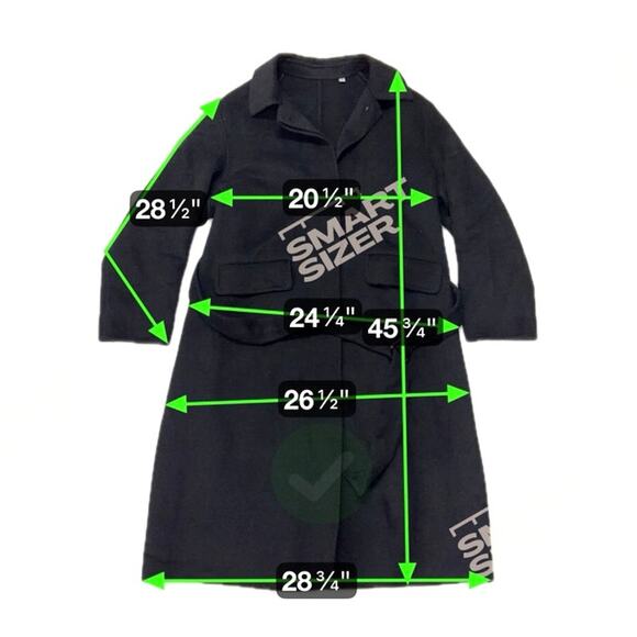 W ANDERSON X UNIQLO Wool Trench Double Face Belted Coat Black EUC Size XL - Picture 8 of 8